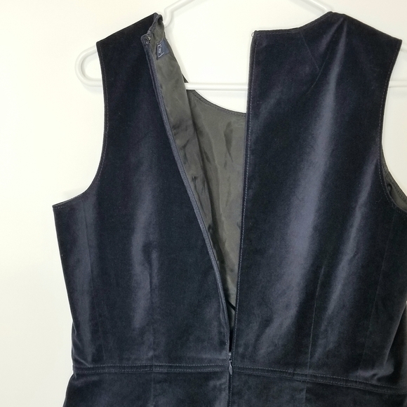 Gap Velvet Shift True Indigo Navy Knee Length  Party Evening Cocktail Dress,  12 - Picture 4 of 10